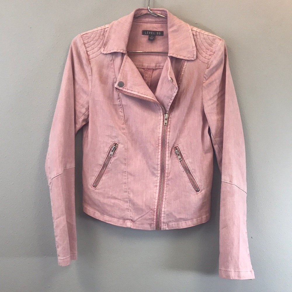 Level 99 Blush Brooklyn Moto-Jacket - Picture 4 of 8
